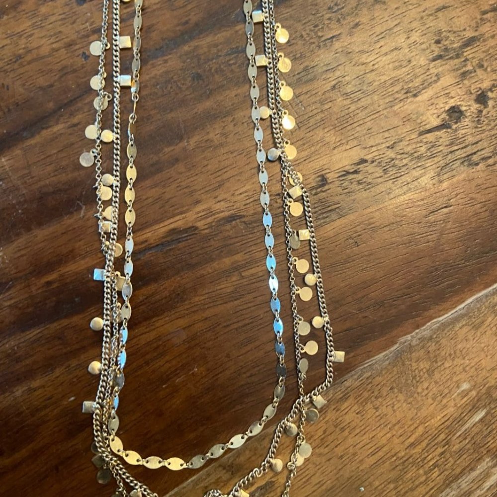 Anthropologie gold layered necklace - Picture 4 of 5